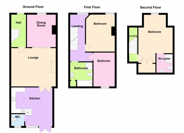 Floor Plan Image for 3 Bedroom Terraced House for Sale in Foxbury Lane, Gosport