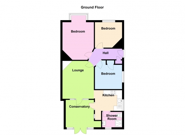 Floor Plan for 3 Bedroom Semi-Detached Bungalow for Sale in Southcroft Road, Gosport, PO12, 3LA -  &pound260,000