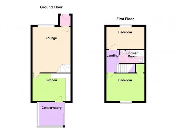 Floor Plan for 2 Bedroom Terraced House for Sale in George Street, Gosport, PO12, 4SY -  &pound235,000