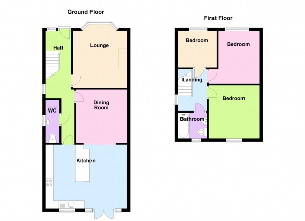 Floor Plan for 3 Bedroom Semi-Detached House for Sale in Fisgard Road, Elson, Elson, PO12, 4HG -  &pound345,000