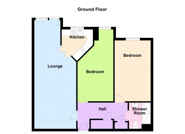 Floor Plan Image for 2 Bedroom Retirement Property for Sale in Pilbrow Court, Canberra Close, Gosport