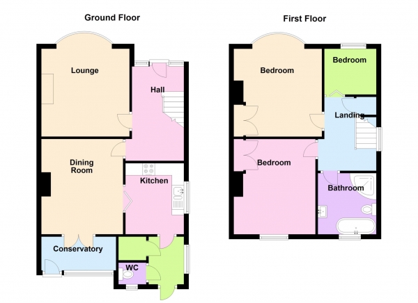 Floor Plan for 3 Bedroom Semi-Detached House for Sale in Kensington Road, Gosport, PO12, 1QY -  &pound310,000