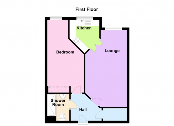 Floor Plan Image for 1 Bedroom Retirement Property for Sale in Pilbrow Court, Alverstoke