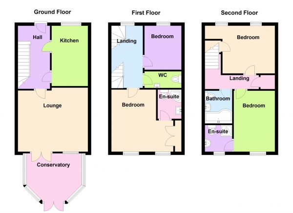 Floor Plan Image for 4 Bedroom Town House for Sale in Heritage Way, Priddy`s Hard