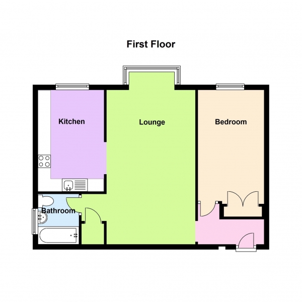 Floor Plan Image for 1 Bedroom Flat for Sale in Holland House,     Forton Road, Gosport