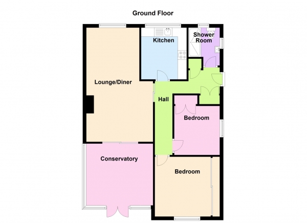 Floor Plan Image for 2 Bedroom Detached Bungalow for Sale in Langstone Walk, Peel Common