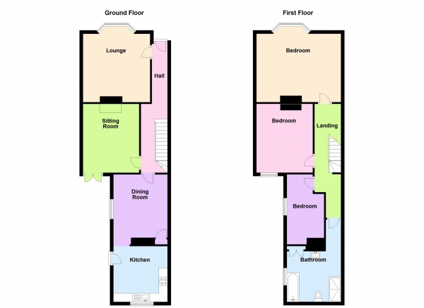 Floor Plan Image for 3 Bedroom Terraced House for Sale in Elmhurst Road, Gosport