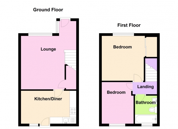 Floor Plan Image for 2 Bedroom Terraced House for Sale in Fairlead Drive, Rowner