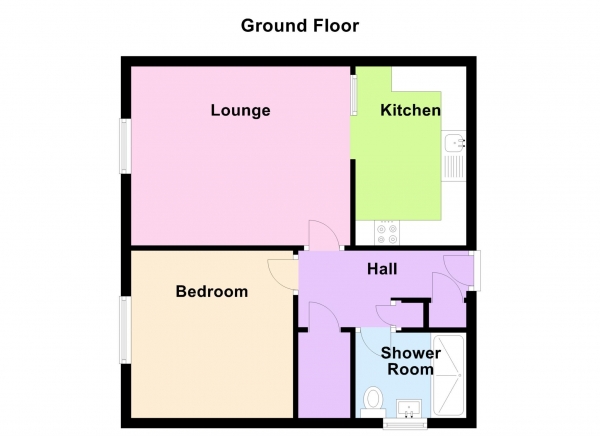 Floor Plan Image for 1 Bedroom Flat for Sale in Bridge House, Gregson Avenue, Gosport