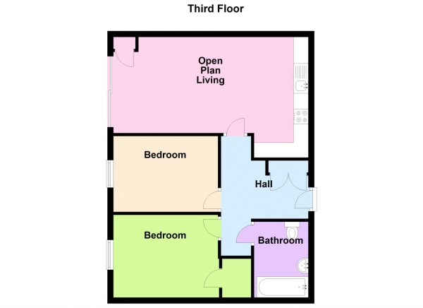 Floor Plan Image for 2 Bedroom Flat for Sale in Ark Royal House, Blanchard Avenue, Rowner