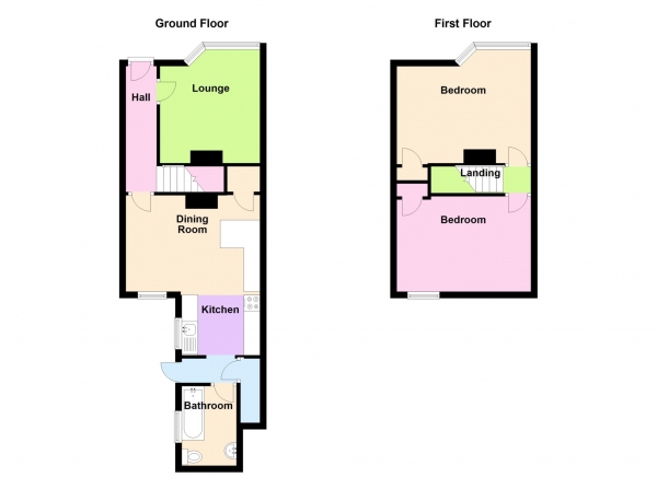 Floor Plan Image for 2 Bedroom End of Terrace House for Sale in Mill Pond Road, Elson