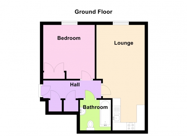 Floor Plan Image for 1 Bedroom Flat for Sale in 138 St Georges Walk, Gosport, Hampshire, PO12 1FH