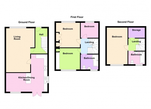 Floor Plan Image for 4 Bedroom End of Terrace House for Sale in Highfield Avenue, Fareham