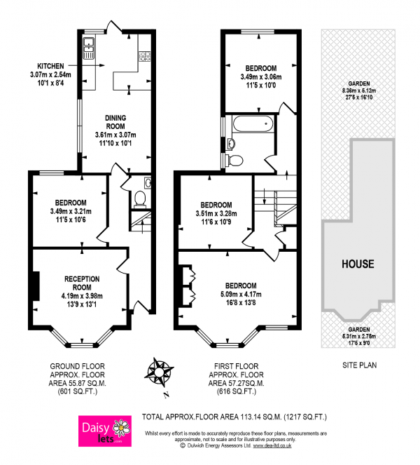 Floor Plan Image for 4 Bedroom Terraced House to Rent in Malfort Road, Camberwell/East Dulwich, London, SE5 8DQ