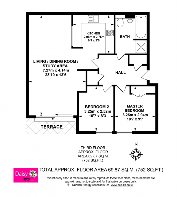Floor Plan Image for 2 Bedroom Apartment to Rent in East Dulwich Road, East Dulwich, London, SE22 9AL