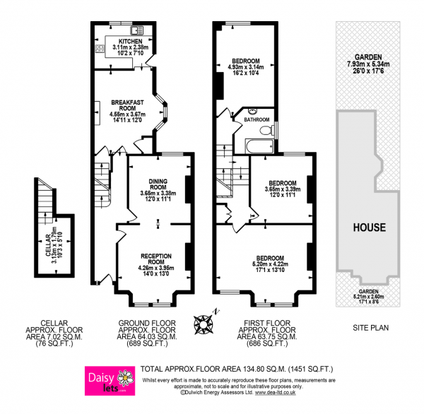 Floor Plan Image for 3 Bedroom Terraced House to Rent in Ivydale Road, Nunhead, London, SE15 3DG