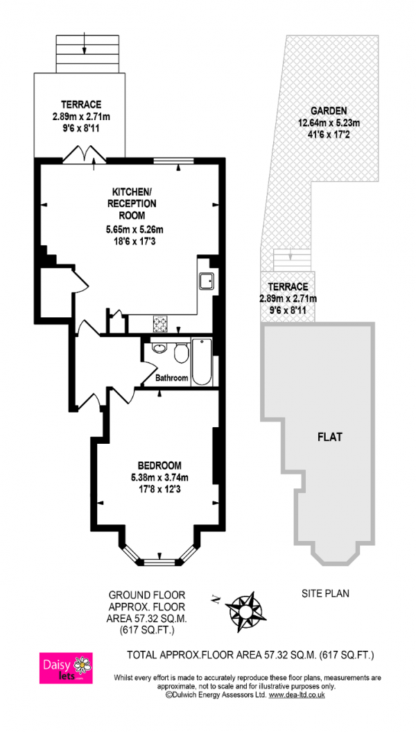 Floor Plan Image for 1 Bedroom Flat to Rent in 3 Dagmar Road, Camberwell, London, SE5 8NZ