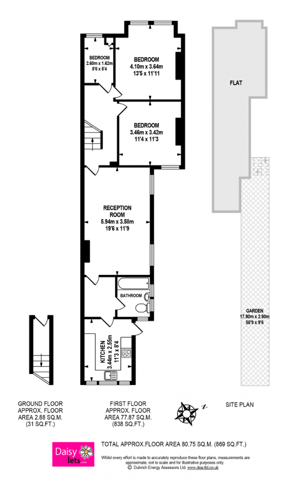 Floor Plan Image for 3 Bedroom Maisonette to Rent in Dunstans Road, East Dulwich, London, SE22 0HB