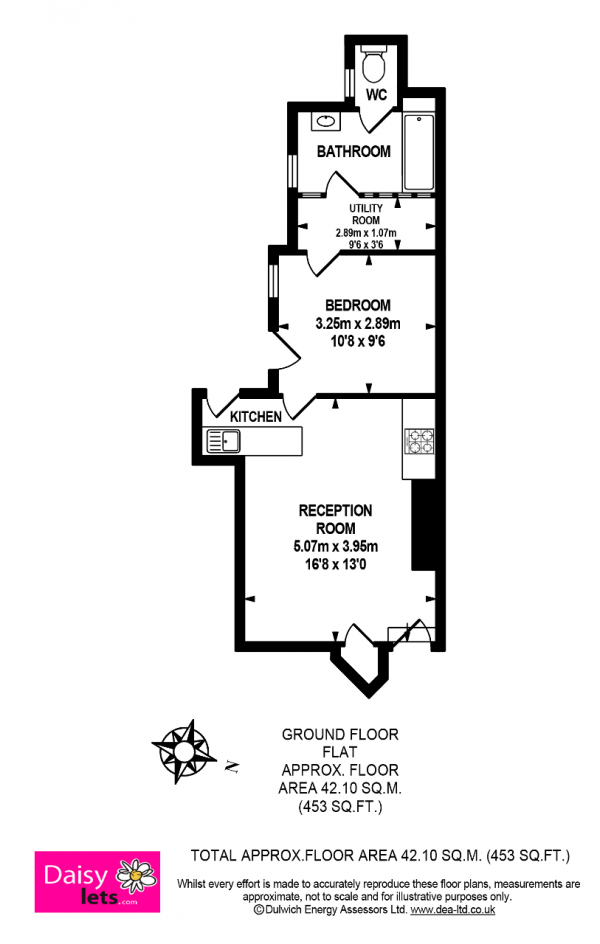 Floor Plan Image for 1 Bedroom Detached House to Rent in Grove Lane, Camberwell, London, SE5 8BG