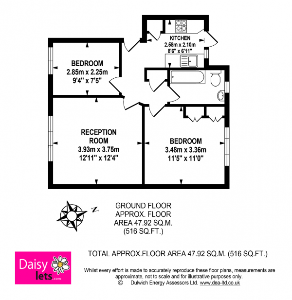 Floor Plan Image for 2 Bedroom Flat to Rent in Perry Vale, London, SE23 2LG