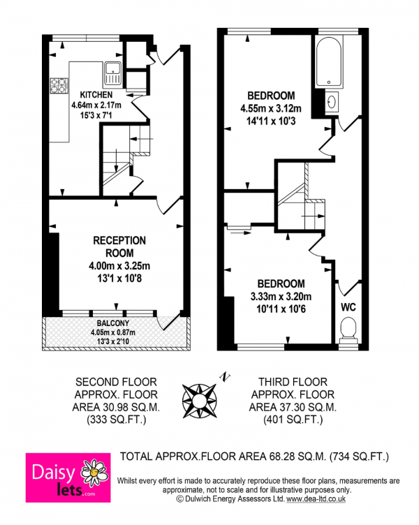 Floor Plan Image for 2 Bedroom Apartment to Rent in Hampson Way, London, SW8 1HX
