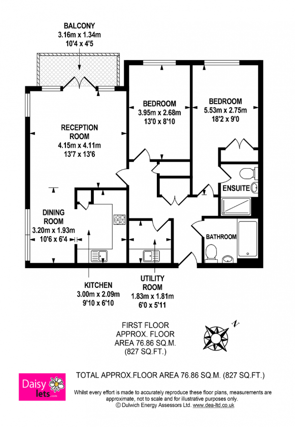 Floor Plan Image for 2 Bedroom Apartment to Rent in Highwood Close, East Dulwich, London, SE22 8NQ