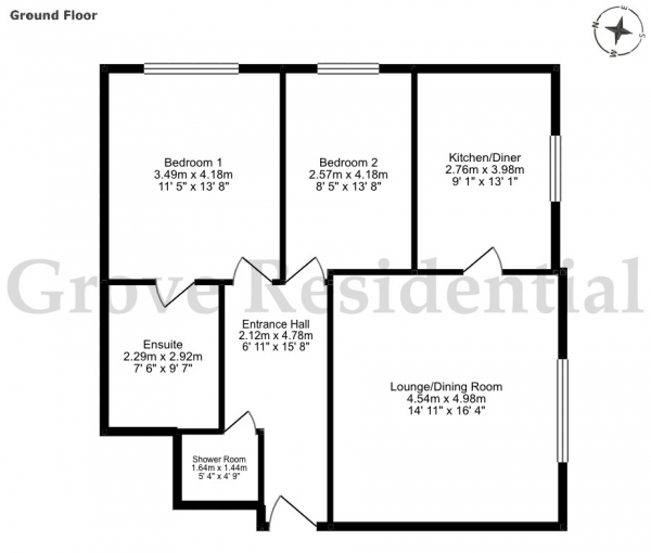 Floor Plan Image for 2 Bedroom Apartment for Sale in Broadhurst Avenue, Edgware, Middlesex, HA8 8TL