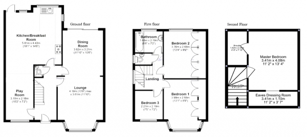 Floor Plan Image for 4 Bedroom Semi-Detached House for Sale in Farm Road, Edgware, Middlesex, HA8 9LS