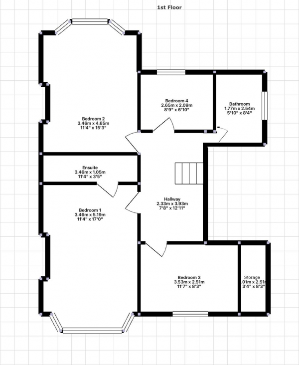 Floor Plan Image for 4 Bedroom Semi-Detached House for Sale in Edgwarebury Lane, Edgware, Middlesex, HA8 8NE