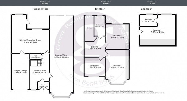 Floor Plan Image for 5 Bedroom Link Detached House for Sale in Hillcrest Avenue, Edgware, Middlesex, HA8 8PA