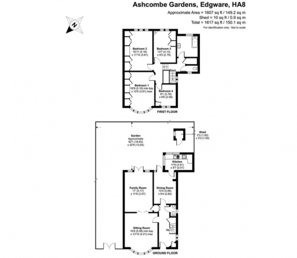 Floor Plan Image for 4 Bedroom Semi-Detached House for Sale in Ashcombe Gardens, Edgware, Middlesex, HA8 8HR