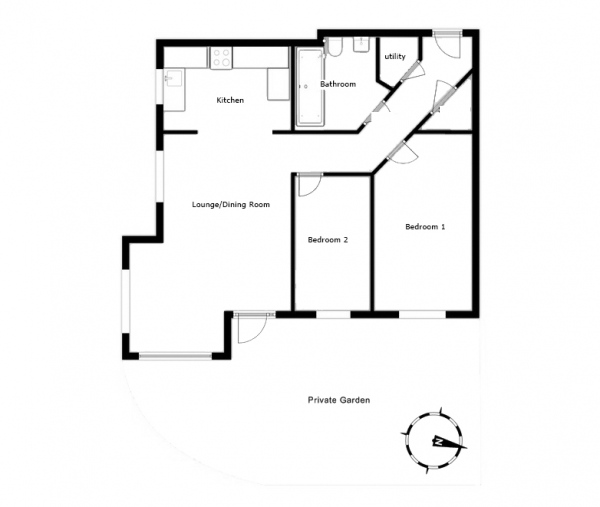 Floor Plan Image for 2 Bedroom Apartment to Rent in 2 Atlas Crescent, Edgware, Middlesex, HA8 8FW