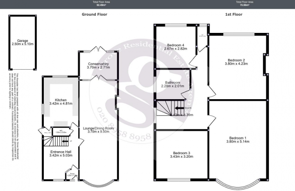 Floor Plan Image for 4 Bedroom Semi-Detached House for Sale in The Grove, Edgware, Middlesex, HA8 9QB