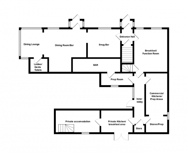 Floor Plan Image for 8 Bedroom Commercial Property for Sale in A40, Llanhamlach, Brecon, Powys, LD3 7YB