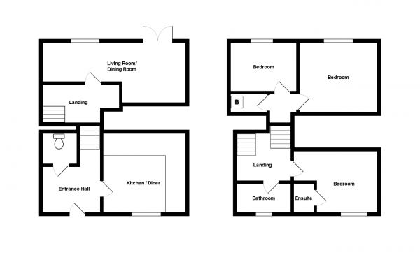 Floor Plan Image for 3 Bedroom End of Terrace House for Sale in Sycamore Road, Woodland View, Blaenavon, Torfaen, NP4 9EB