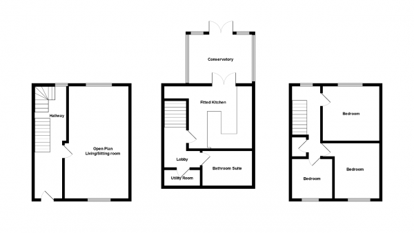 Floor Plan Image for 3 Bedroom Town House for Sale in Gwern Berthi Road, Cwmtillery, Abertillery, Blaenau Gwent, NP13 1QZ