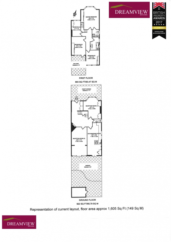 Floor Plan Image for 4 Bedroom Semi-Detached House for Sale in ST JOHNS ROAD, GOLDERS GREEN, London, NW11