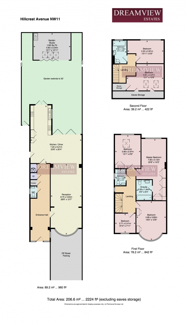 Floor Plan Image for 6 Bedroom Semi-Detached House for Sale in HILLCREST AVENUE, TEMPLE FORTUNE, London, NW11