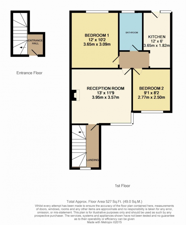 Floor Plan Image for 2 Bedroom Maisonette for Sale in Tudor Drive, Morden