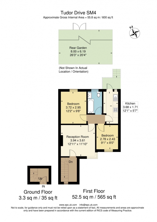 Floor Plan Image for 2 Bedroom Maisonette for Sale in Tudor Drive, Morden