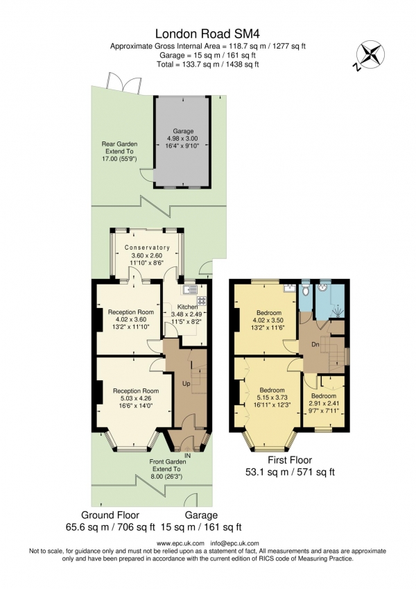 Floor Plan Image for 3 Bedroom Semi-Detached House for Sale in London Road, Morden