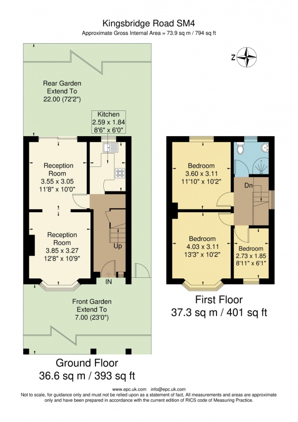 Floor Plan Image for 3 Bedroom Semi-Detached House for Sale in Kingsbridge Road, Morden