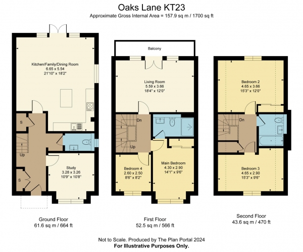 Floor Plan Image for 4 Bedroom Semi-Detached House for Sale in Oaks Lane, Great Bookham