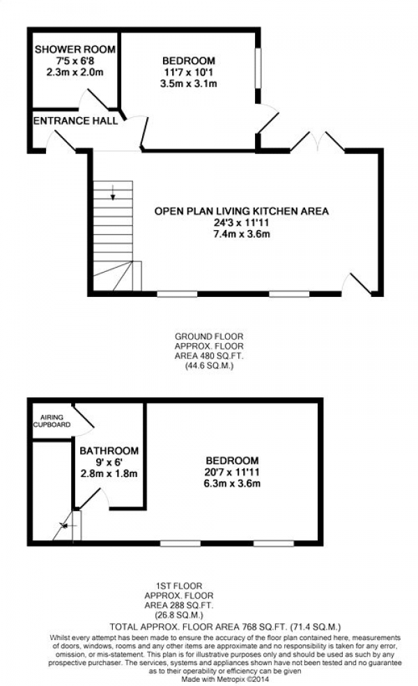 Floor Plan Image for 2 Bedroom Detached House to Rent in Lea Road, Abington, NORTHAMPTON
