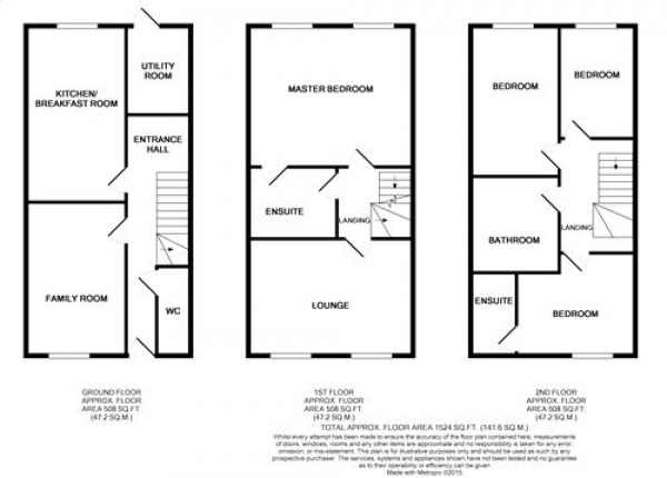 Floor Plan Image for 4 Bedroom Town House to Rent in The Meadows, Grange Park, NORTHAMPTON