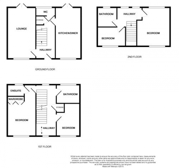 Floor Plan Image for 4 Bedroom Terraced House for Sale in Scribers Drive, Upton, NORTHAMPTON