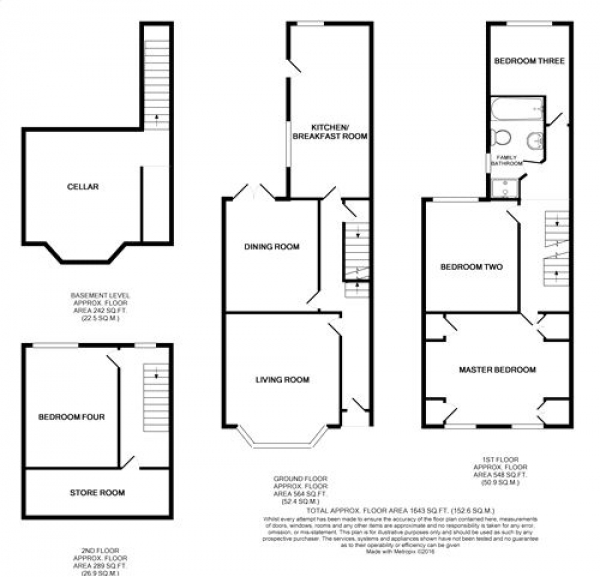 Floor Plan Image for 4 Bedroom Terraced House for Sale in Adams Avenue, Abington, NORTHAMPTON