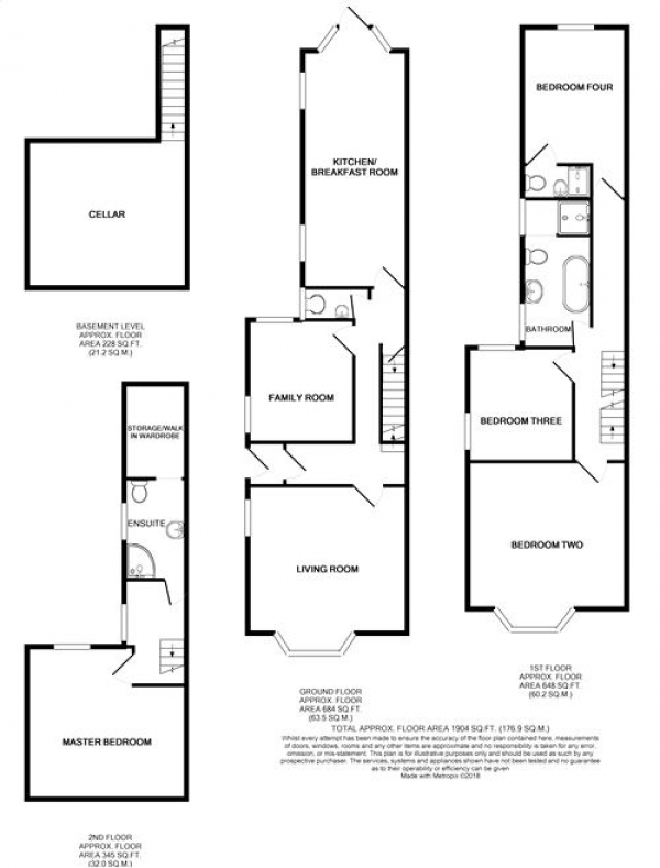 Floor Plan Image for 4 Bedroom End of Terrace House for Sale in King Edward Road, NORTHAMPTON
