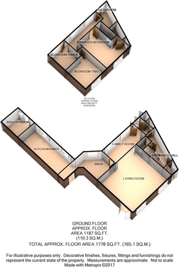 Floor Plan Image for 3 Bedroom Semi-Detached House for Sale in Station Road, Cogenhoe, NORTHAMPTON