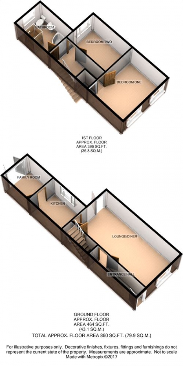 Floor Plan Image for 2 Bedroom Terraced House for Sale in Stanley Road, NORTHAMPTON